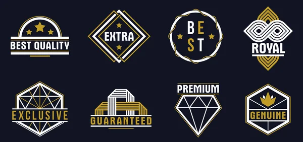 Premium Beste Kwaliteit Vectoremblemen Collectie Van Donker Badges Logo Voor — Stockvector