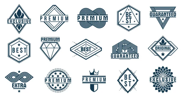 Premium Beste Kwaliteit Vectoremblemen Set Zwart Wit Badges Logo Collectie — Stockvector