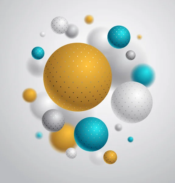 Realisztikus Pontozott Gömbök Vektor Illusztráció Absztrakt Háttér Gyönyörű Golyók Pontokkal — Stock Vector