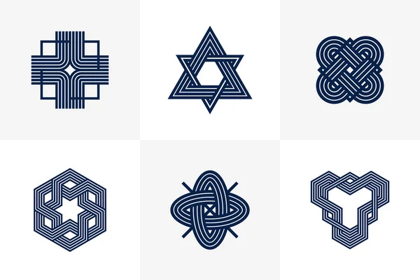Abstract Geometric Linear Symbols Vector Set Graphic Design Elements Logo — Stockový vektor