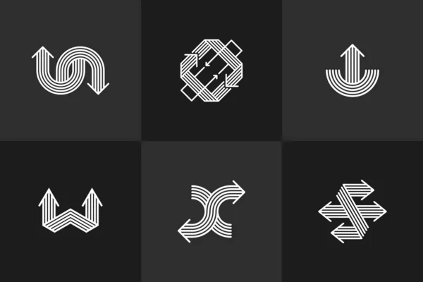 Flecha Vector Logotipos Originales Conjunto Aislado Pictograma Símbolo Las Flechas — Archivo Imágenes Vectoriales