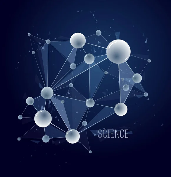 Moleküle Und Atome Vektor Abstrakten Hintergrund Wissenschaft Chemie Und Physik — Stockvektor