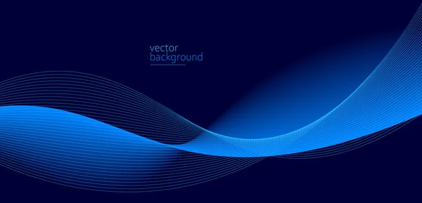 Flowing Dark Blue Curve Shape Soft Gradient Vector Abstract Background — Wektor stockowy