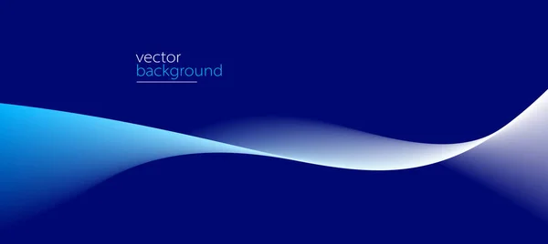 Flowing Dark Blue Curve Shape Soft Gradient Vector Abstract Background — Vetor de Stock
