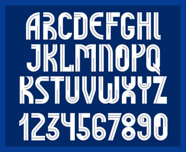 Soyut geometrik orijinal yazı tipi vektör yazı tipi seti, logo oluşturma alfabesi asgari teknik doğrusal geometri biçimi, stil kare eşsiz karo harfler kümesi, büyük harf ve sayı kümesi.