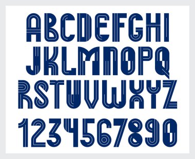 Soyut geometrik orijinal yazı tipi vektör yazı tipi seti, logo oluşturma alfabesi asgari teknik doğrusal geometri biçimi, stil kare eşsiz karo harfler kümesi, büyük harf ve sayı kümesi.