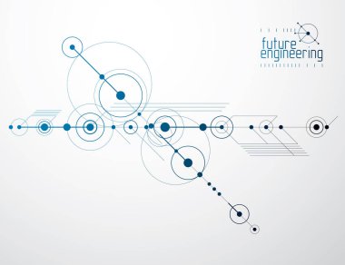 Gelecekçi soyut vektör teknolojisi arka planı. Makine mühendisliği duvar kağıdı.