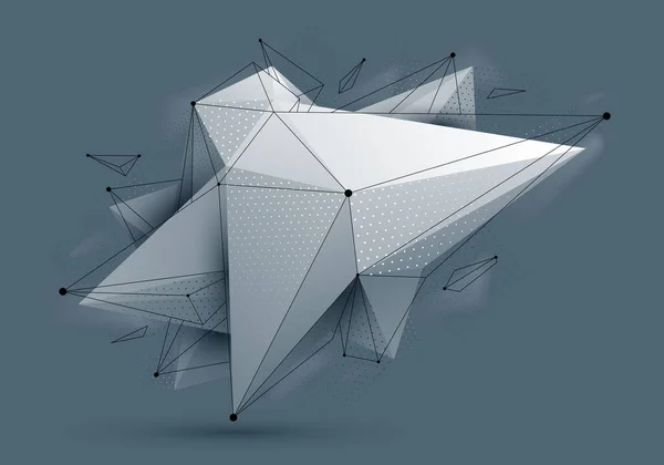 Forma Abstracta Polivinílica Baja Diseño Forma Futura Vector Arte Poligonal — Vector de stock
