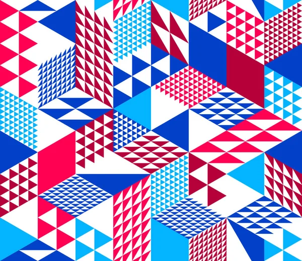 Cubes Sans Couture Arrière Plan Vectoriel Losanges Triangles Boîtes Répétant — Image vectorielle