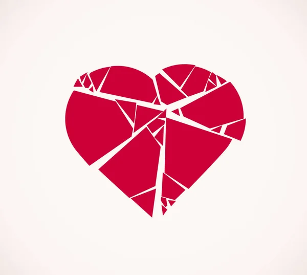 Corazón Roto Pedazos Como Logotipo Icono Vector Vidrio Concepto Corazón — Archivo Imágenes Vectoriales