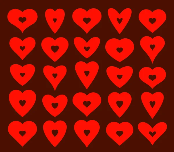 Formas Corazón Con Pequeños Corazones Dentro Del Vector Logos Iconos — Archivo Imágenes Vectoriales