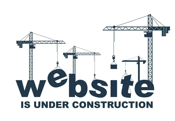 Grúas Construcción Construye Diseño Concepto Vector Palabra Web Ilustración Conceptual — Vector de stock