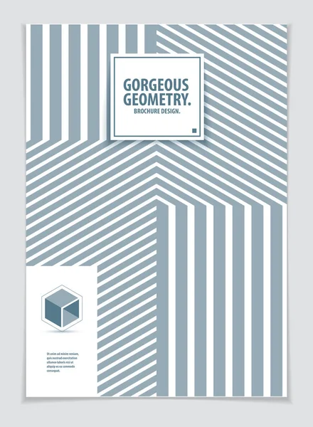 Modern Minimum Şablon Broşürü Broşür Poster Vektör Geometrik Desen Soyut — Stok Vektör