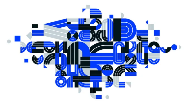 Abstrait Moderne Vecteur Design Mode Bleu Géométrique Formes Composition Élégante — Image vectorielle