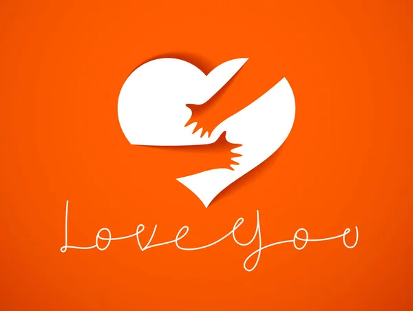 Καρδιά Και Χέρια Αγκαλιάζει Την Αγάπη Σας Διάνυσμα Έννοια Αγαπώντας — Διανυσματικό Αρχείο