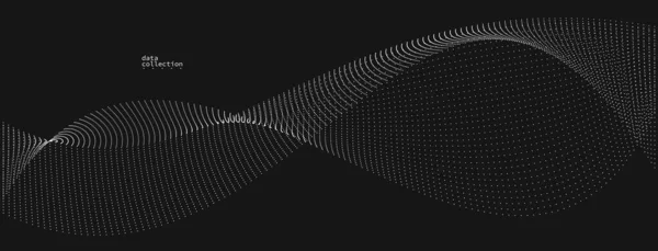 Дизайн Вектора Потока Темно Серых Воздушных Частиц Абстрактный Фон Волной — стоковый вектор