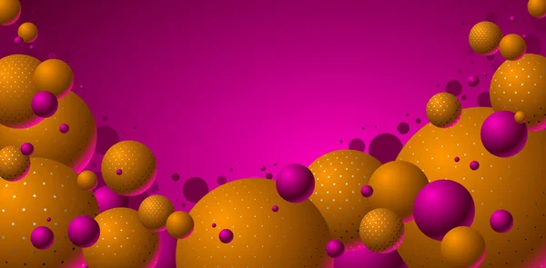 Illustration Vectorielle Sphères Pointillées Colorées Fond Abstrait Avec Belles Boules — Image vectorielle