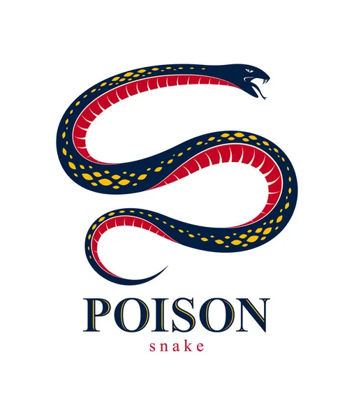 Logo Wektora Węża Emblemat Lub Tatuaż Śmiercionośna Trucizna Niebezpieczny Wąż — Wektor stockowy