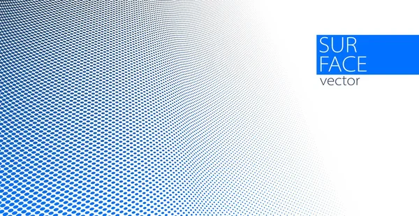 3Dパースペクティブベクトル抽象背景 点線パターンクールデザイン 科学技術の波流 広告のビジネス空白のテンプレートの青とグレーのドット — ストックベクタ
