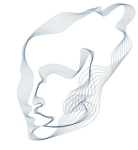 Digital Soul Machine Artificial Intelligence Software Visualization Human Head Made — Stock Vector