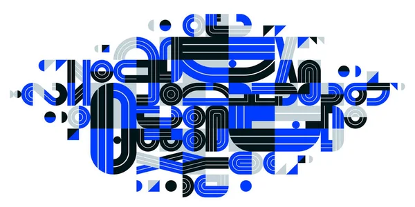 Abstract Modern Vector Trendy Design Blue Geometric Shapes Stylish Composition — Wektor stockowy