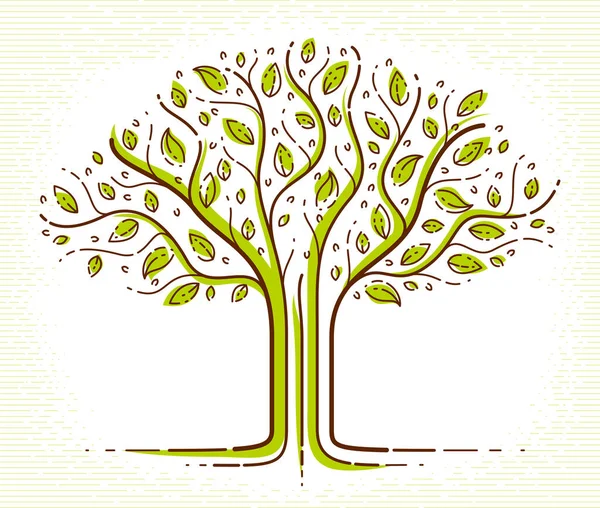 Όμορφο Δέντρο Διάνυσμα Γραμμικό Στυλ Σχέδιο Λογότυπο Εικονίδιο Τέλειο Σχέδιο — Διανυσματικό Αρχείο