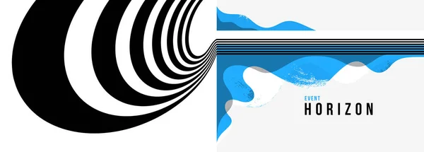 Zwarte Blauwe Lijnen Perspectief Abstracte Vectorachtergrond Lineair Perspectief Illustratie Kunst — Stockvector