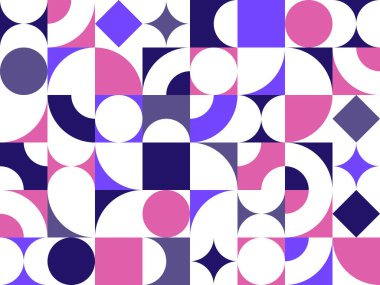 Kusursuz geometrik desen, duvar kağıdı veya web siteleri için soyut vektör arkaplanı veya geometrinin renkli elemanları ile oluşturulan kağıt baskısı.