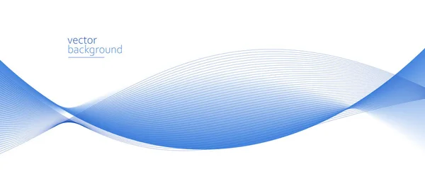 グラデーションベクトル抽象的背景を持つ波状形状の滑らかな流れ ライトブルーのデザイン曲線エネルギーの動き リラックスした音楽サウンドや技術 — ストックベクタ