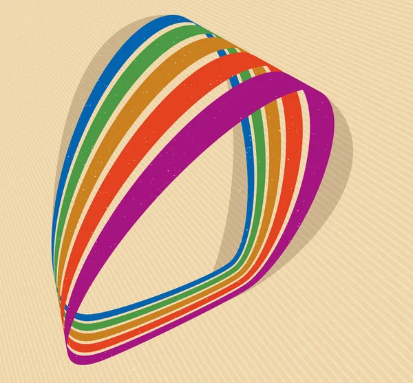Lineare Vektor Abstrakten Hintergrund Allen Farben Des Regenbogens Retro Stil — Stockvektor