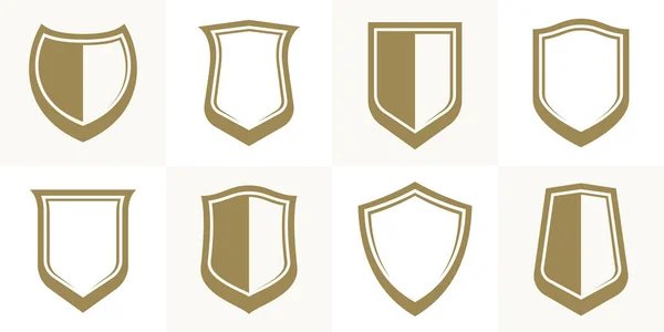 Classic Shields Vector Set Ammo Emblems Collection Defense Safety Icons — Vector de stock