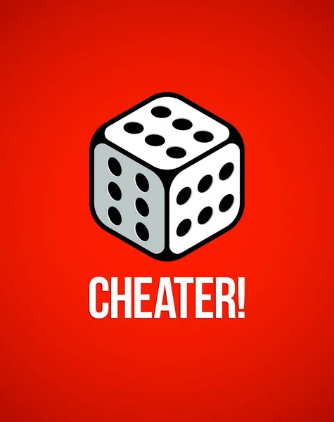 Cheater Concept Dice Have Number Every Side Vector Illustration — Vector de stock
