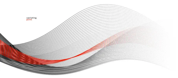 Abstract Achtergrond Vector Illustratie Rode Zwarte Stippen Beweging Door Kromme — Stockvector