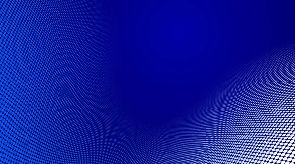 Fond Abstrait Vectoriel Pointillé Points Bleu Foncé Dans Flux Perspective — Image vectorielle