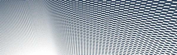 Prickade Vektor Abstrakt Bakgrund Svarta Prickar Perspektiv Flöde Dotty Textur — Stock vektor