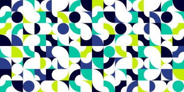 Geometrik soyut, basit geometri elementleri ile renksiz, 70 'ler tarzında duvar kağıdı arka planı, Bauhaus yapıcı tarzı fayanslar..