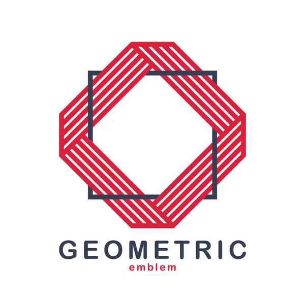 Logotipo Vetor Geométrico Abstrato Isolado Branco Design Gráfico Linear Símbolo — Vetor de Stock