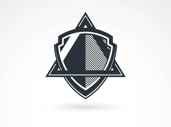 Štít Trojúhelníkovým Znakem Vektorový Symbol Klasický Prvek Designu Munice Tajnou — Stockový vektor