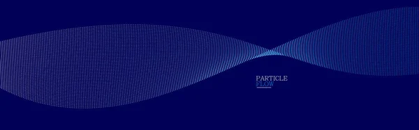 Mörkblå Luftiga Partiklar Flöde Vektor Design Abstrakt Bakgrund Med Våg — Stock vektor