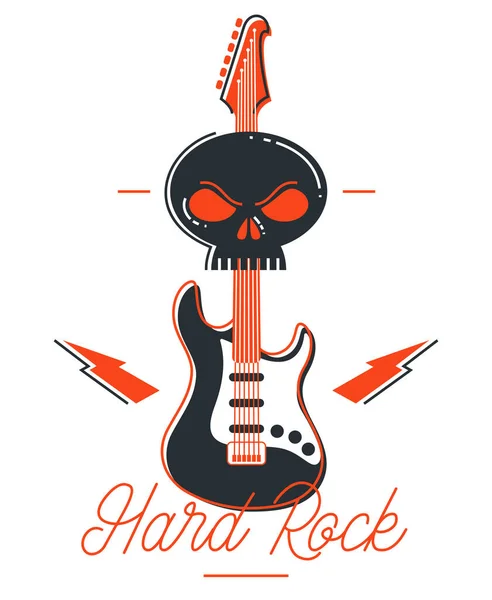 Hard Rock Heavy Metal Embléma Vagy Logó Vektor Lapos Stílusú — Stock Vector
