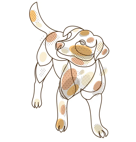 Смешная Собака Линейные Векторные Иллюстрации Изолированы Джек Рассел Терьер Домашнее — стоковый вектор