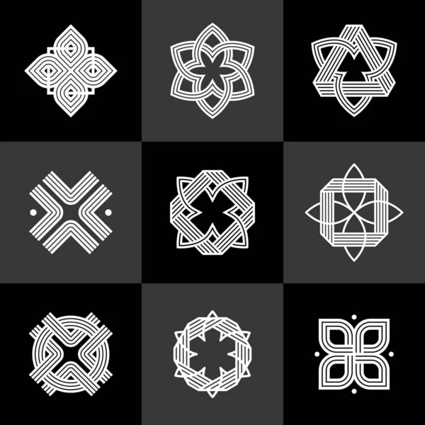 Abstract Geometric Linear Symbols Vector Set Graphic Design Elements Logo — Vector de stock
