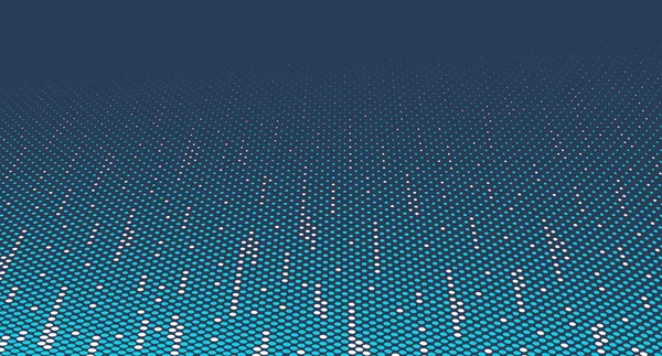 Blue Dots Perspective Vector Abstract Background Multimedia Internet Information Theme — Vetor de Stock