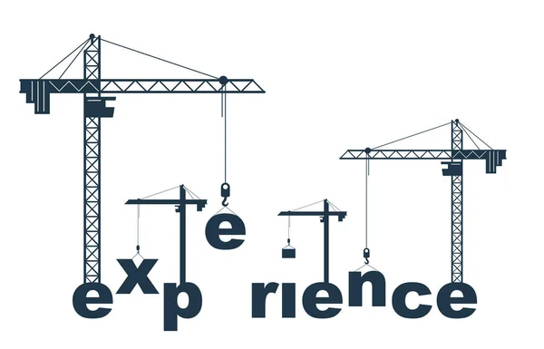 Construction Cranes Builds Experience Word Vector Concept Design Conceptual Illustration — Stock Vector