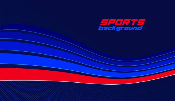 Sport Hintergrund Vektor Abstrakte Linien Drehung Dunkelrotes Und Blaues Dynamisches — Stockvektor
