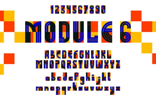 Abstrakte Geometrische Moderne Schriftart Logo Erstellung Alphabet Minimalen Tech Lineare — Stockvektor