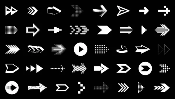 Diverse Arrow Cursors Vector Set Different Shapes Styles Concepts Arrows — Stock Vector