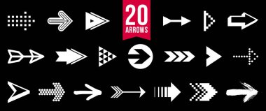 Oklar vektör büyük set farklı şekiller stil ve kavramlar, simgeler veya logo oluşturma için imleç, grafik tasarım elementleri web veya yazdırma.