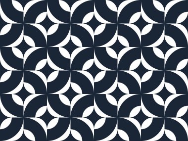 Soyut vektör geometrik desen, siyah ve beyaz basit geometrik elementler tekrar kiremitler, duvar kağıdı veya web sitesi arka planı, geçmişe dönük tasarım arka planı.