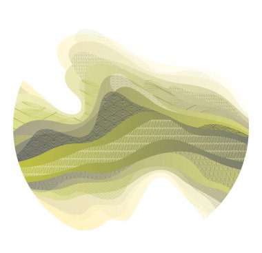 Doğa sanatı doğuya özgü Japon tarzı vektör soyut arkaplan daire şeklinde, dağ arazisi şeklinde, manzaralı soyutlama.